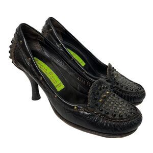Materia Prima Goffredo Fantini Pumps Studded Spikes Leather Shoes Heels Italy 37